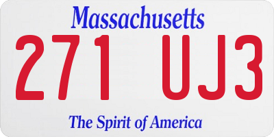 MA license plate 271UJ3