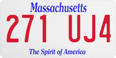 MA license plate 271UJ4