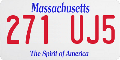 MA license plate 271UJ5