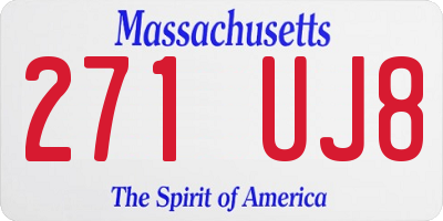 MA license plate 271UJ8