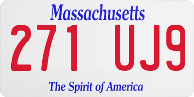MA license plate 271UJ9