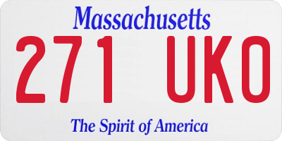 MA license plate 271UK0