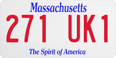 MA license plate 271UK1