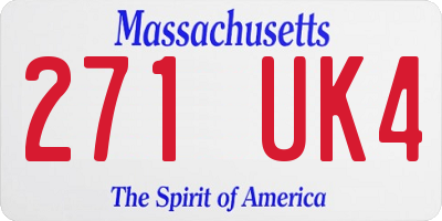 MA license plate 271UK4