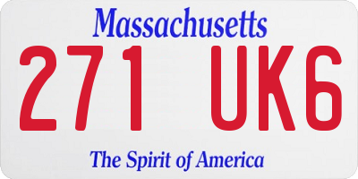 MA license plate 271UK6