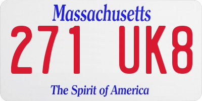 MA license plate 271UK8