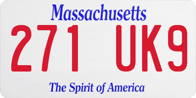 MA license plate 271UK9