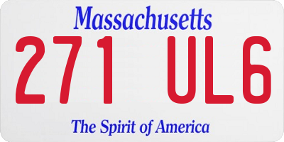 MA license plate 271UL6