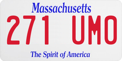 MA license plate 271UM0