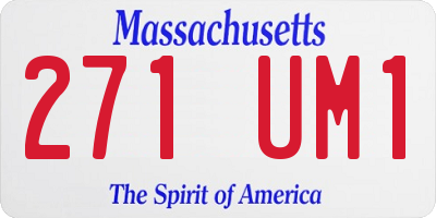MA license plate 271UM1