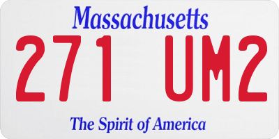 MA license plate 271UM2
