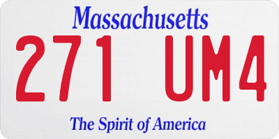 MA license plate 271UM4