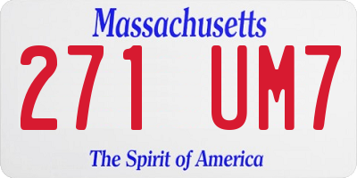 MA license plate 271UM7