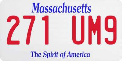 MA license plate 271UM9