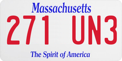 MA license plate 271UN3