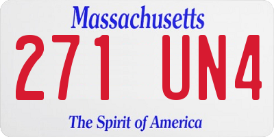 MA license plate 271UN4