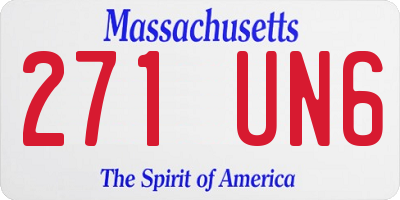 MA license plate 271UN6