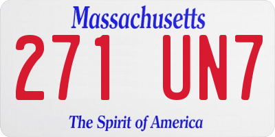 MA license plate 271UN7