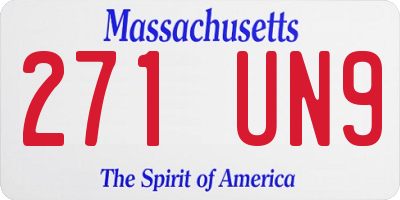 MA license plate 271UN9
