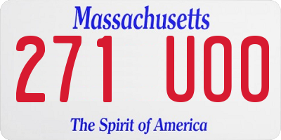 MA license plate 271UO0