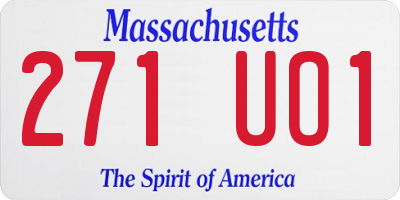 MA license plate 271UO1
