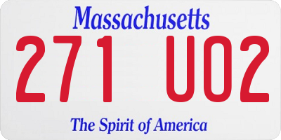 MA license plate 271UO2
