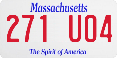 MA license plate 271UO4