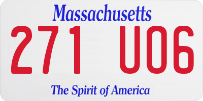 MA license plate 271UO6