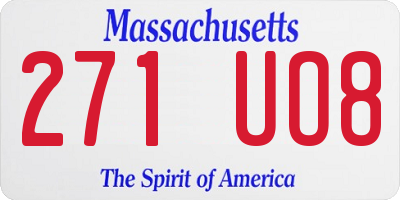 MA license plate 271UO8