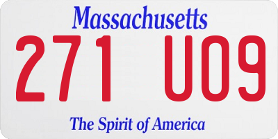 MA license plate 271UO9
