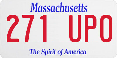 MA license plate 271UP0