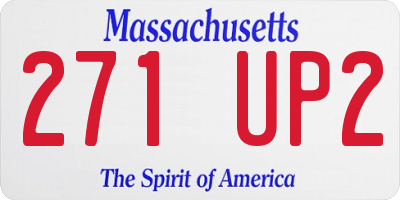 MA license plate 271UP2
