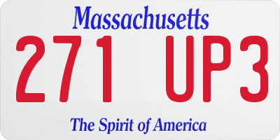 MA license plate 271UP3