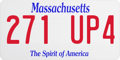 MA license plate 271UP4