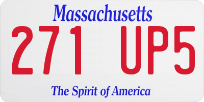 MA license plate 271UP5