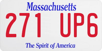 MA license plate 271UP6