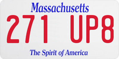 MA license plate 271UP8