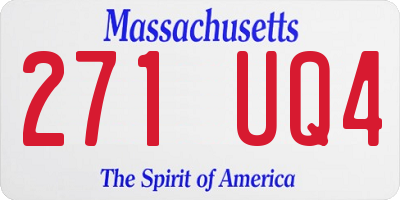 MA license plate 271UQ4