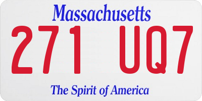 MA license plate 271UQ7
