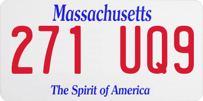 MA license plate 271UQ9