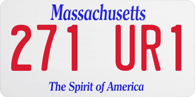 MA license plate 271UR1