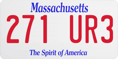MA license plate 271UR3