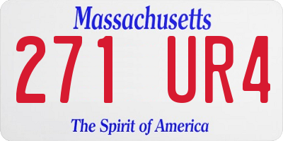 MA license plate 271UR4