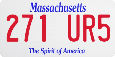 MA license plate 271UR5
