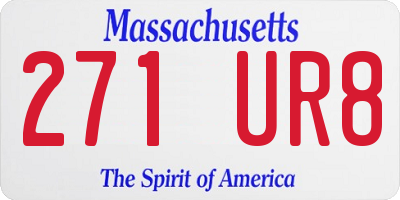 MA license plate 271UR8