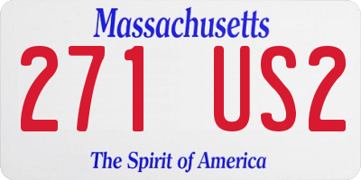 MA license plate 271US2