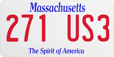MA license plate 271US3