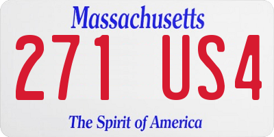 MA license plate 271US4