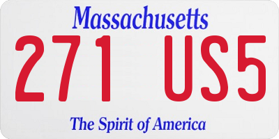MA license plate 271US5