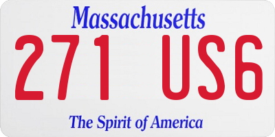 MA license plate 271US6